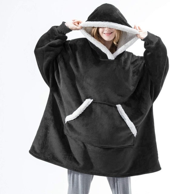 Bluza koc oversize z kapturem ciepła i miękka