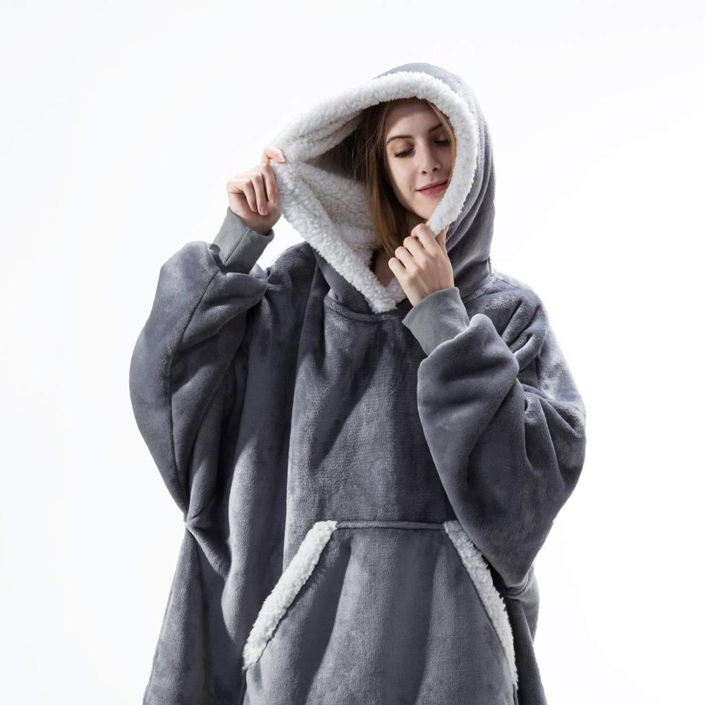 Bluza koc oversize z kapturem ciepła i miękka