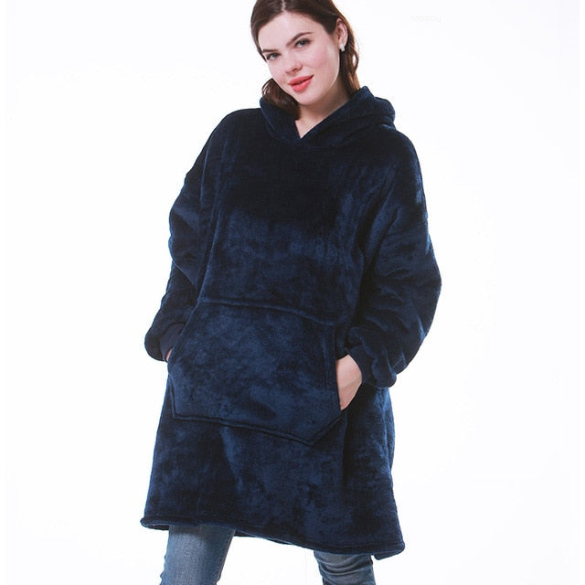Bluza koc oversize z kapturem ciepła i miękka