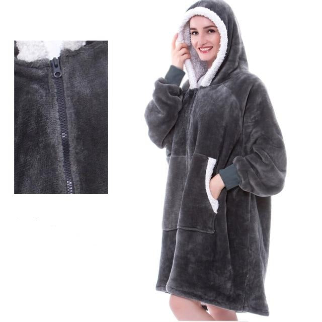 Bluza koc oversize z kapturem ciepła i miękka