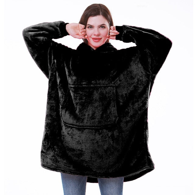 Bluza koc oversize z kapturem ciepła i miękka