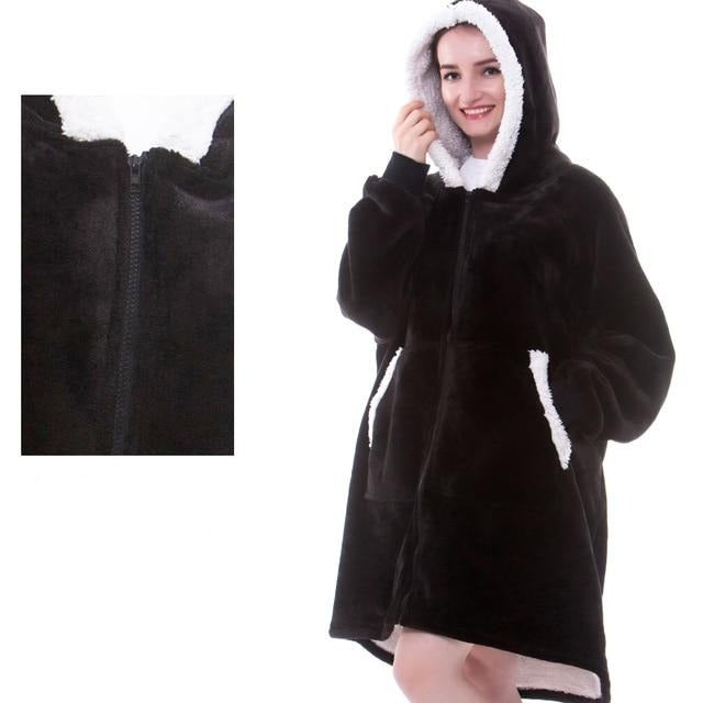 Bluza koc oversize z kapturem ciepła i miękka