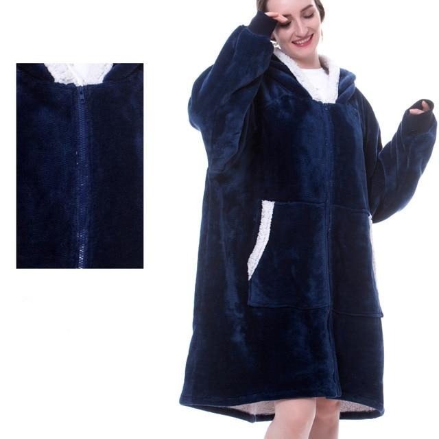 Bluza koc oversize z kapturem ciepła i miękka