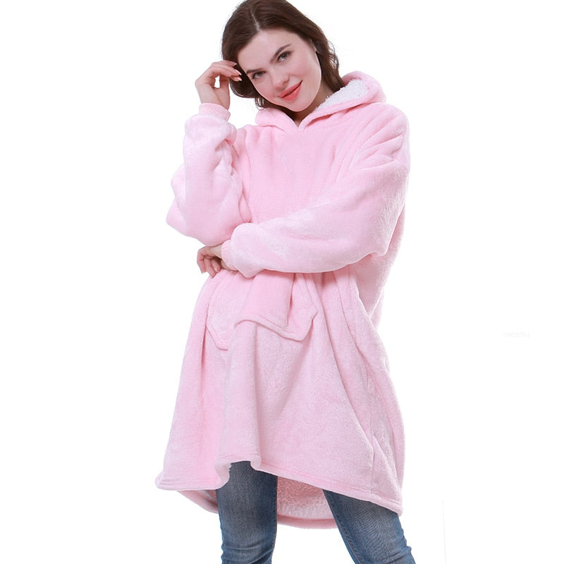 Bluza koc oversize z kapturem ciepła i miękka