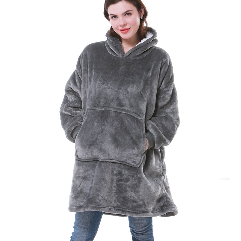 Bluza koc oversize z kapturem ciepła i miękka