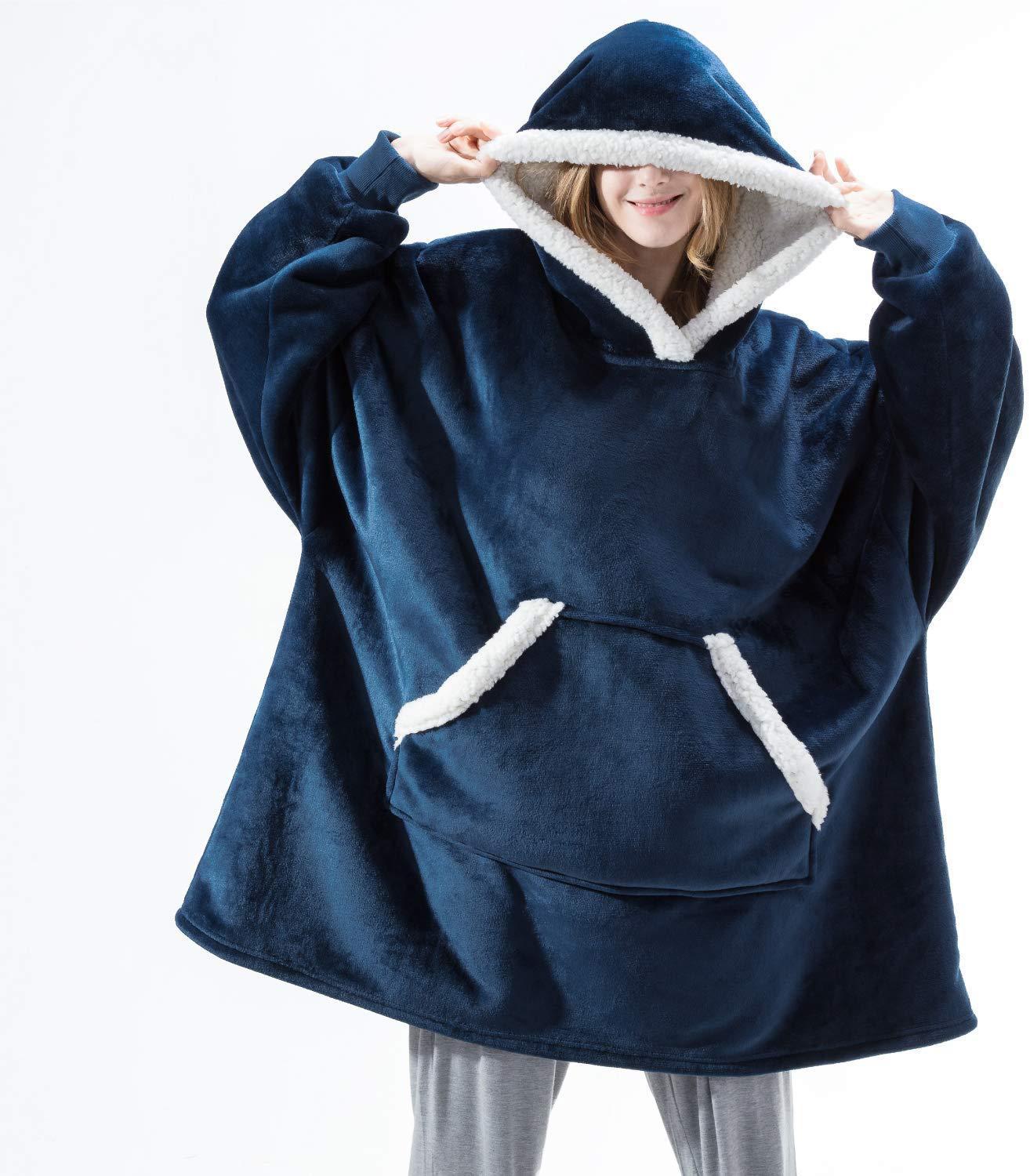 Bluza koc oversize z kapturem ciepła i miękka