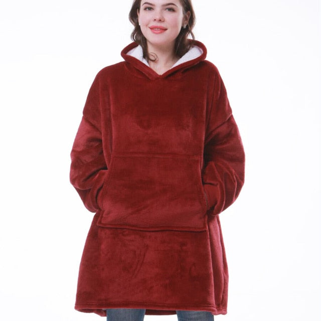 Bluza koc oversize z kapturem ciepła i miękka