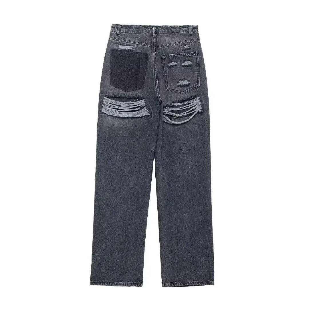 Vintage Jeansy z Wysokim Stanem Przetarcia